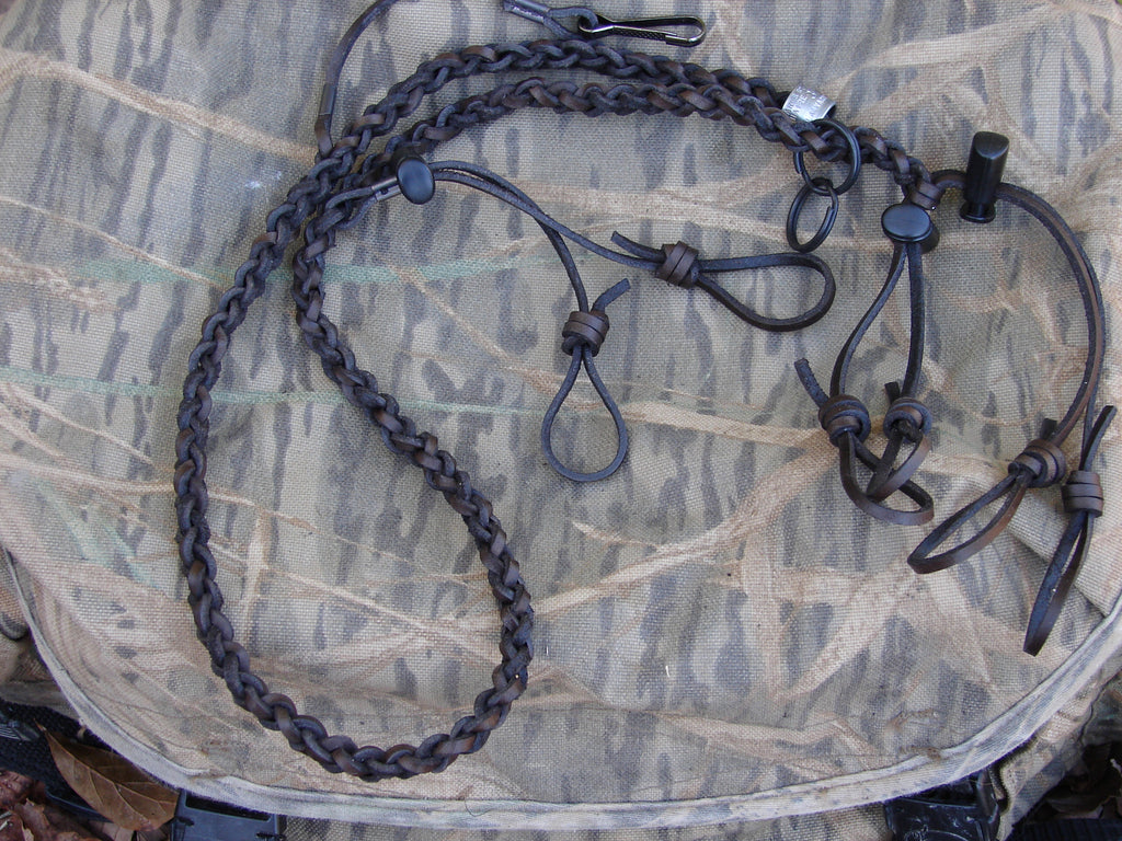 Waxed Leather Lanyard for 3 calls and whistle Custom Call Lanyards