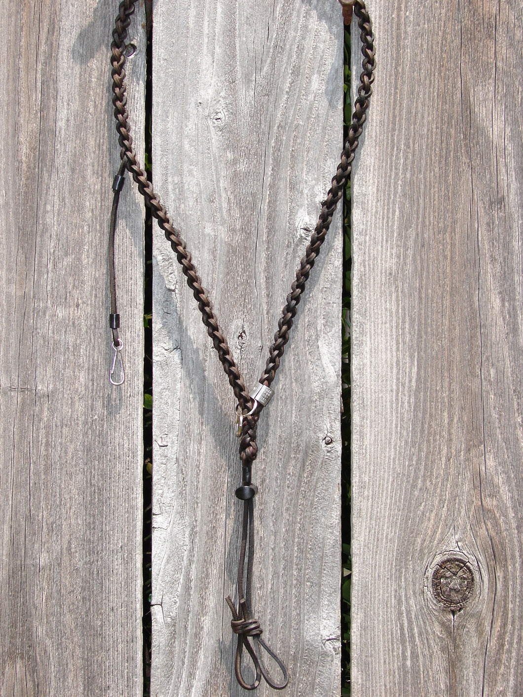 Braided Leather Whistle Lanyards (XPT-Lan-003) in Dk Brown