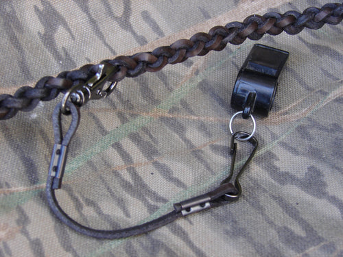 QR whistle drop - leather